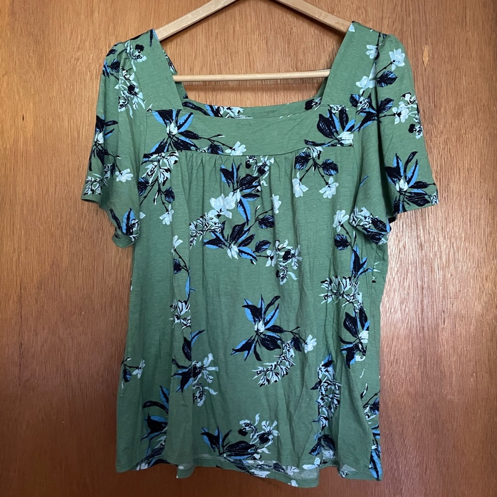 Lucky Brand woman’s top, green floral